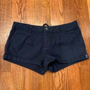 Garage 2 Pocket Pleated Shorts Navy Blue